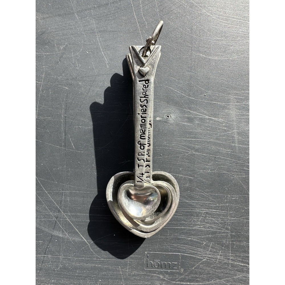 Metal Morphosis Heart of the Home Pewter Measuring Spoons Set About 5 Inches